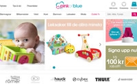 瑞典最大的儿童用品网上商店：pinkorblue.se