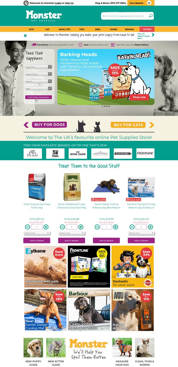 宠物天堂：英国排名第一的在线宠物用品商店Monster Pet Supplies