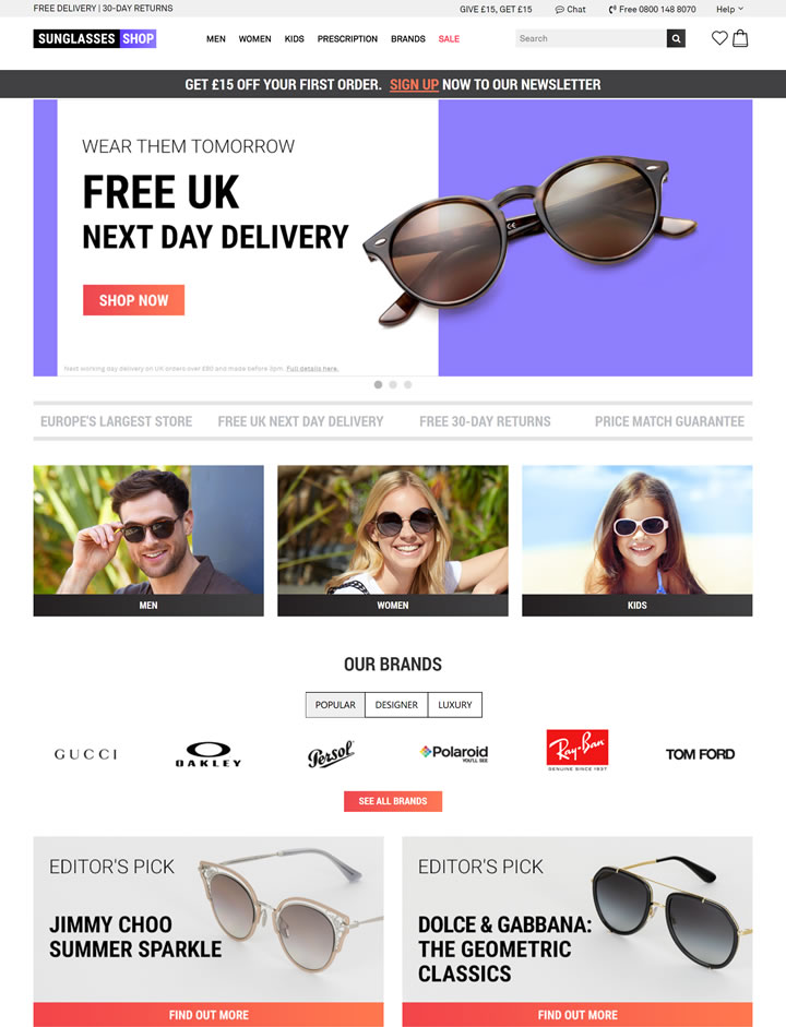 Sunglasses Shop英国官网
