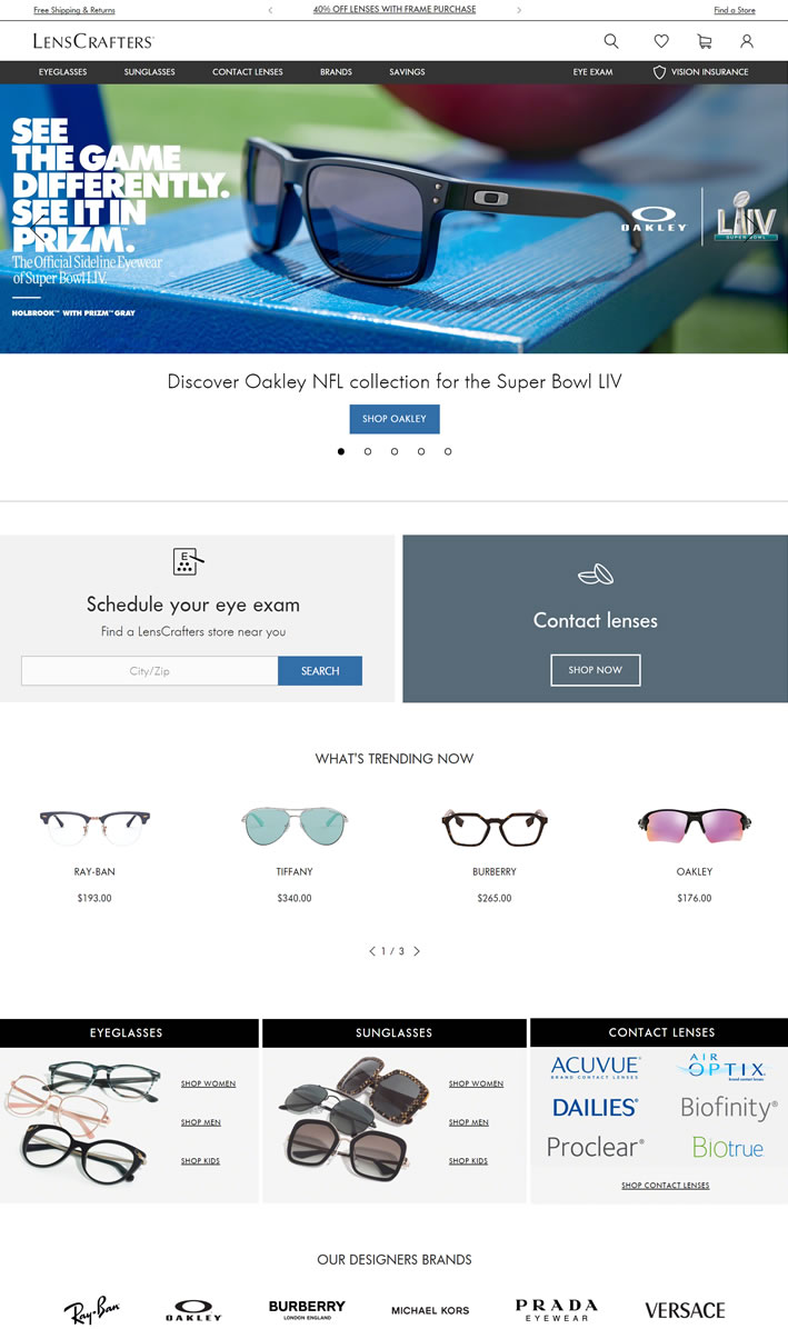 清晰视界，照亮美丽人生！LensCrafters：美国顶级眼镜网站