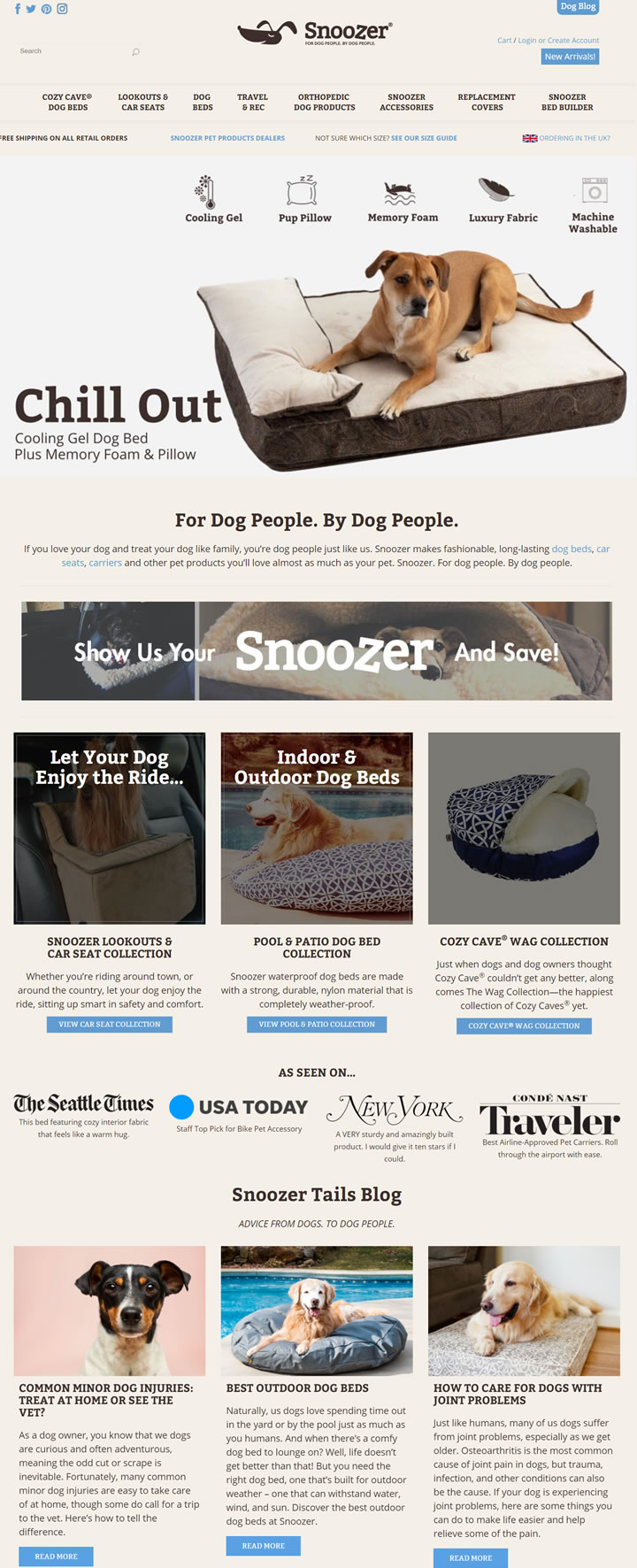 Snoozer Pet Products官网