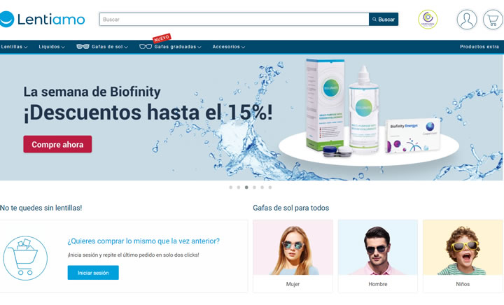 Lentiamo.es，西班牙购买隐形眼镜、眼镜和太阳镜的首选网站