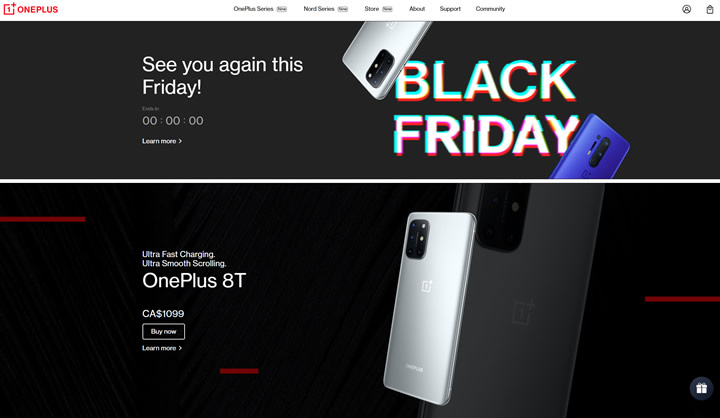 中国国际化手机品牌OnePlus在加拿大的官方网站