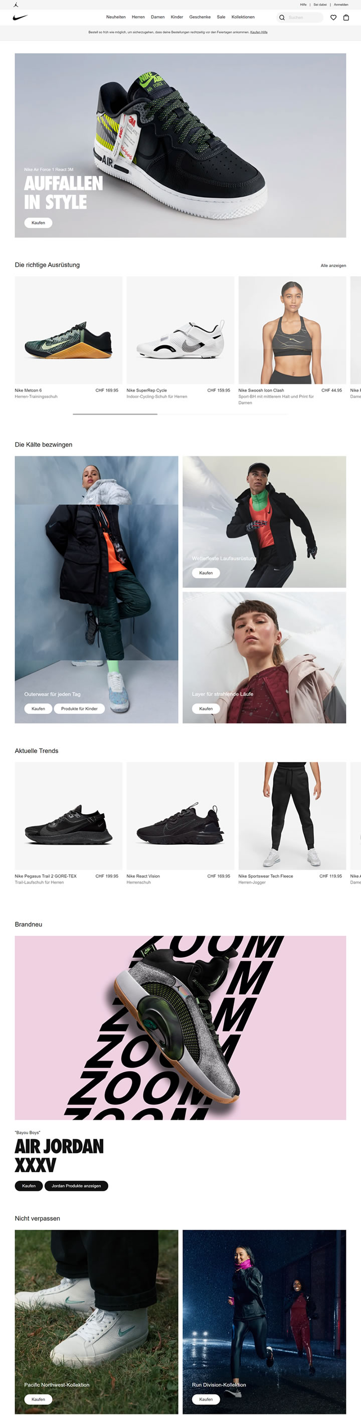 尽显运动风采，探索Nike瑞士官网：Nike CH