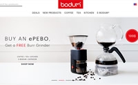 Bodum官网：咖啡和茶壶、玻璃器皿、厨房电器等