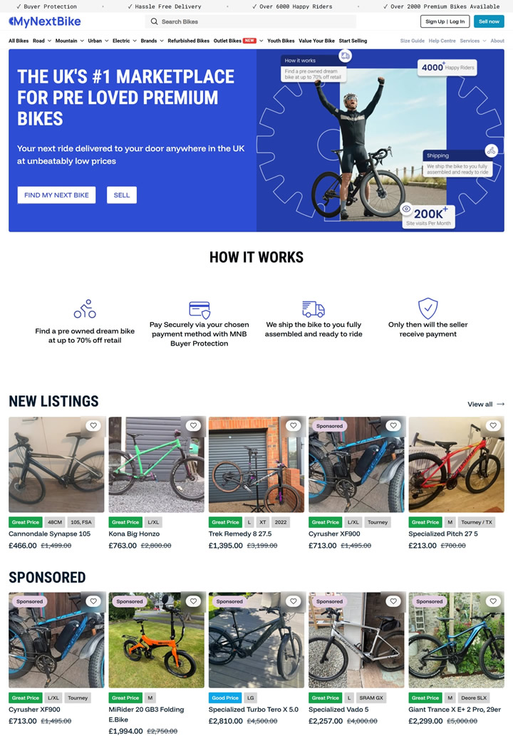 英国排名第一的高端二手自行车交易平台：MyNextBike